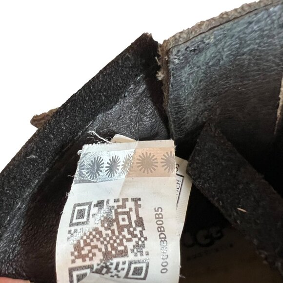 UGG moto boots Fabrizia studded black suede leather studs size 6.5 womens gold - Picture 9 of 10